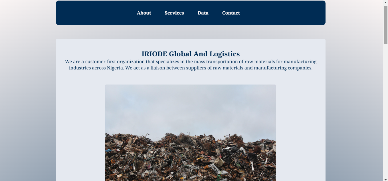 Iriode Global Logistics Website